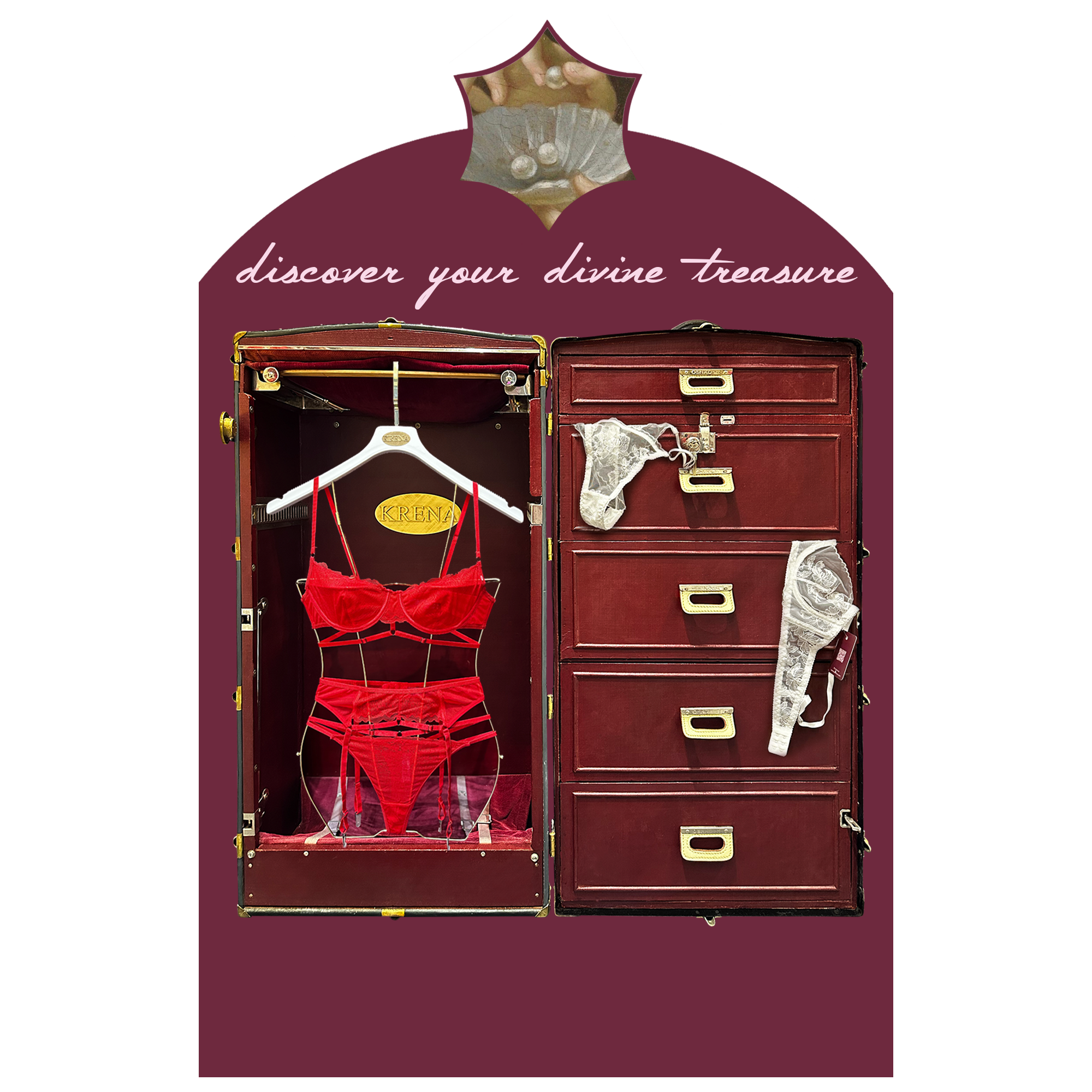 KRENA treasure trunk filled with lingerie